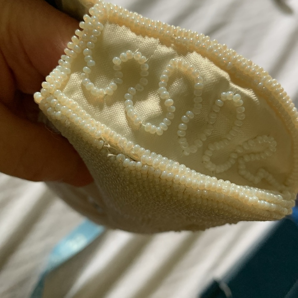 Vintage Ivory Beaded Evening Clutch Bag - Picture 10 of 12